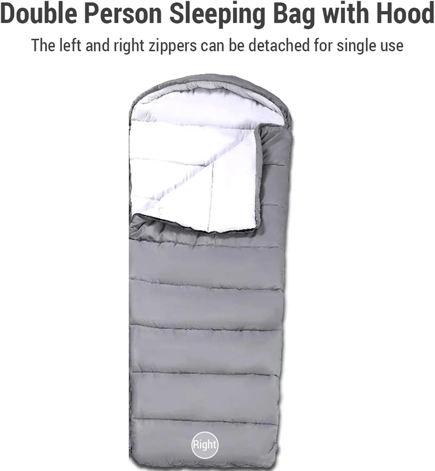 0 Degrees Cold Double Persons Sleeping Bag with Left Right Zippers, Shaping Cotton, 210T Chunya Fabric, Breathable & Soft & Proof, for Camping, Split Use for Adults