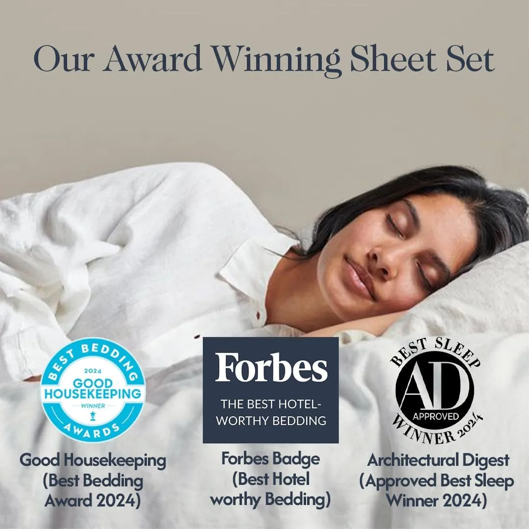 100% Egyptian Cotton Percale Sheets King Size - Genuine Luxurious 400 Thread Count - Naturally Crisp, Breathable, Skin-Friendly & Cooling - Softer After Each Wash - Oeko-TEX Certified Giza