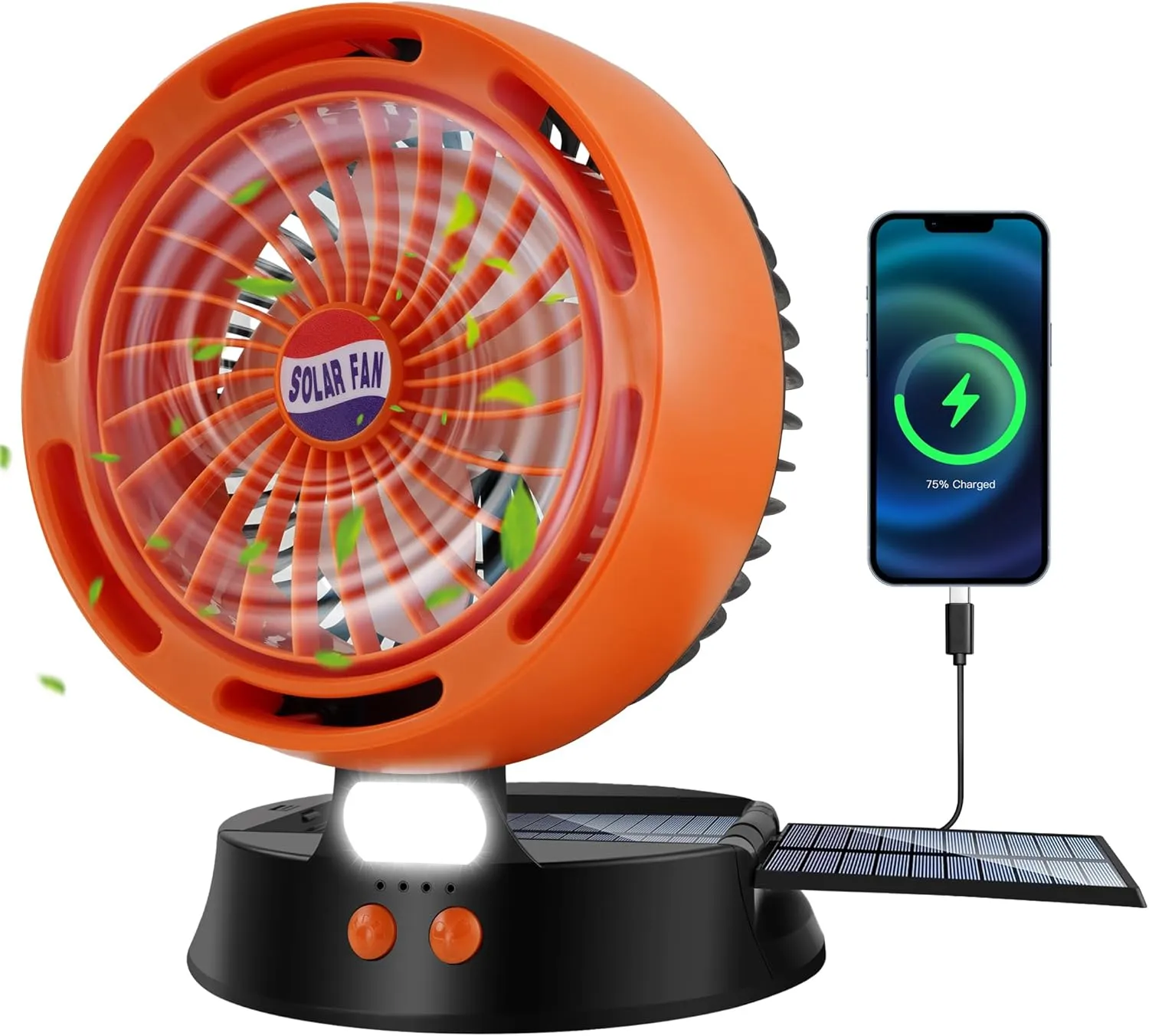10400mAh Solar Camping Fan with LED Lantern, Rechargeable Portable Fan with 5W Solar Panel, Battery Operated Personal Fan for Outside Picnic, Fishing, Outdoor Tent Fan for Camping Essentials