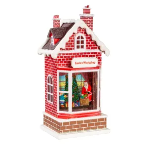10" LED Santa's Workshop Water Lantern Table Decor