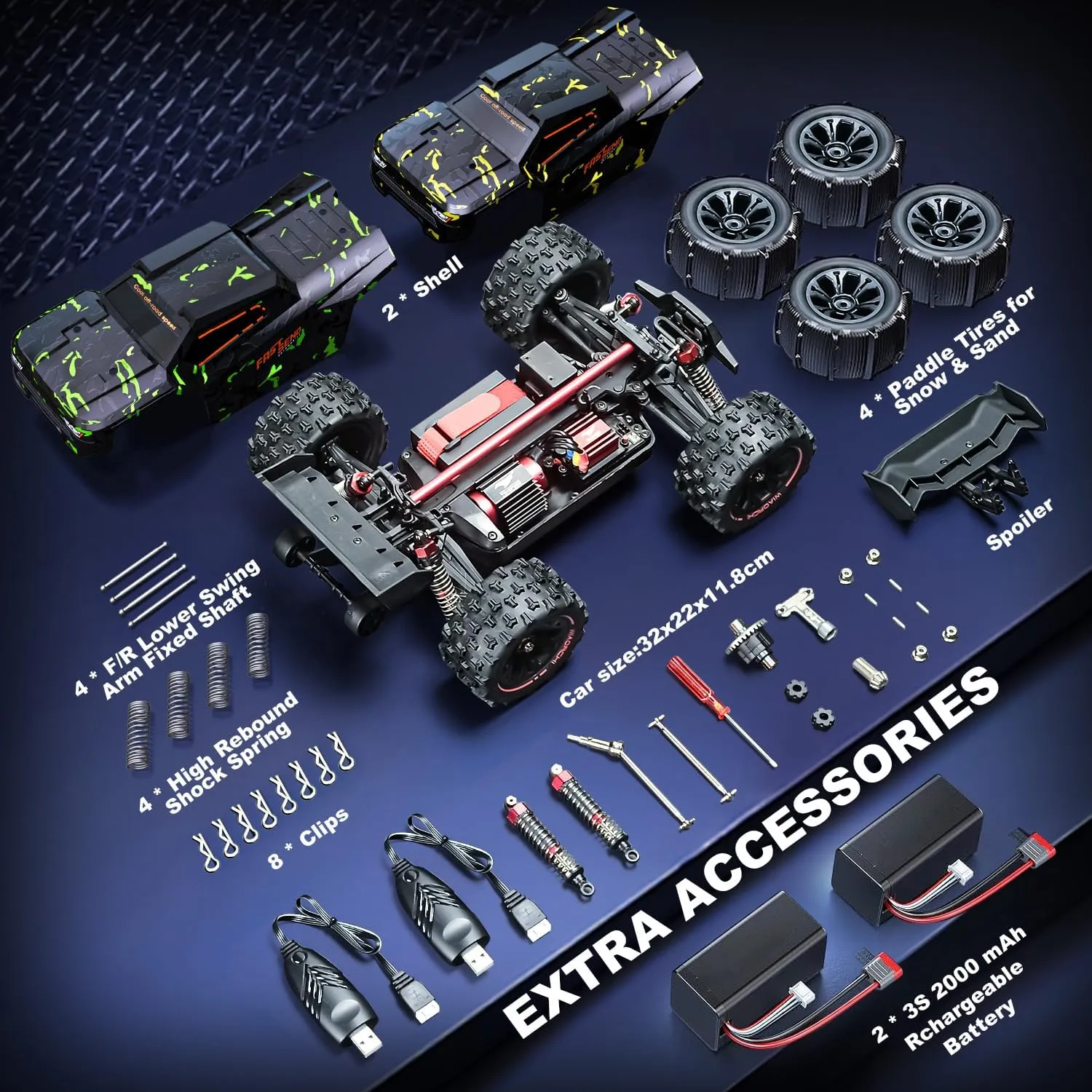 1/14 Brushless RC Cars for Adults Fast 50  mph, RC Trucks 4x4 Offroad Waterproof, Electric Powered High Speed Remote Control Car, Fast Extreme All Terrain RC Truggy with 3S Battery for Snow Sand