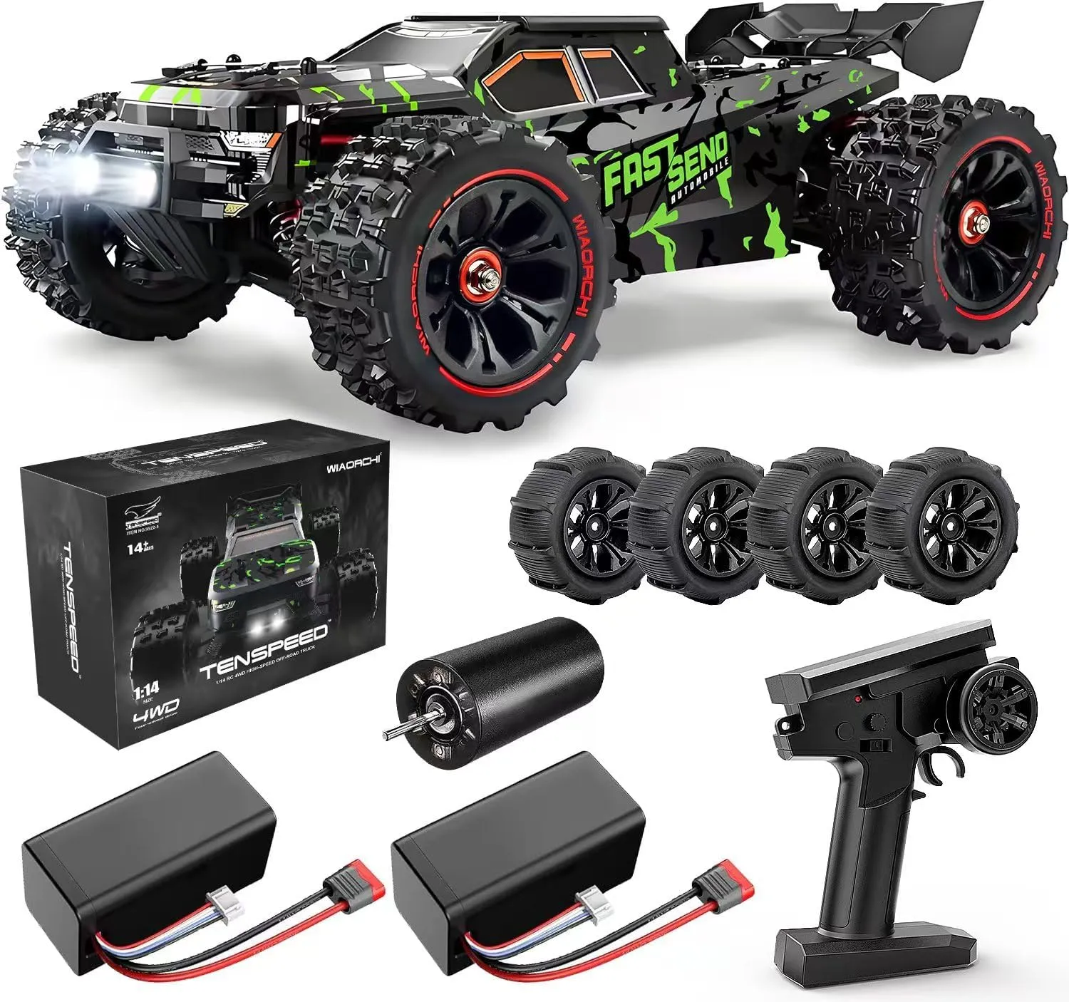 1/14 Brushless RC Cars for Adults Fast 50  mph, RC Trucks 4x4 Offroad Waterproof, Electric Powered High Speed Remote Control Car, Fast Extreme All Terrain RC Truggy with 3S Battery for Snow Sand