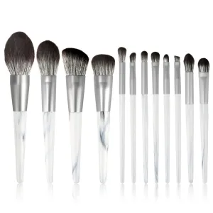 12 Makeup Brush Set Full Set Of Loose Powder Brush Flat Foundation Brush Eye Shadow Set Brush Beauty Tools(1,D)