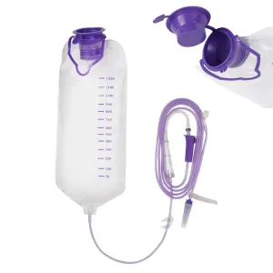 1200ML Enteral Delivery Gravity Bag Set, Disposable Enteral Nutrition Bag, Gravity Feeding Bag - Large Bore