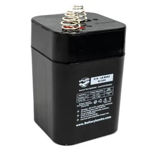 1209 (509) 6 Volt Lantern Battery Flashlight 4R25  6V 5AH SLA Spring Terminal Battery