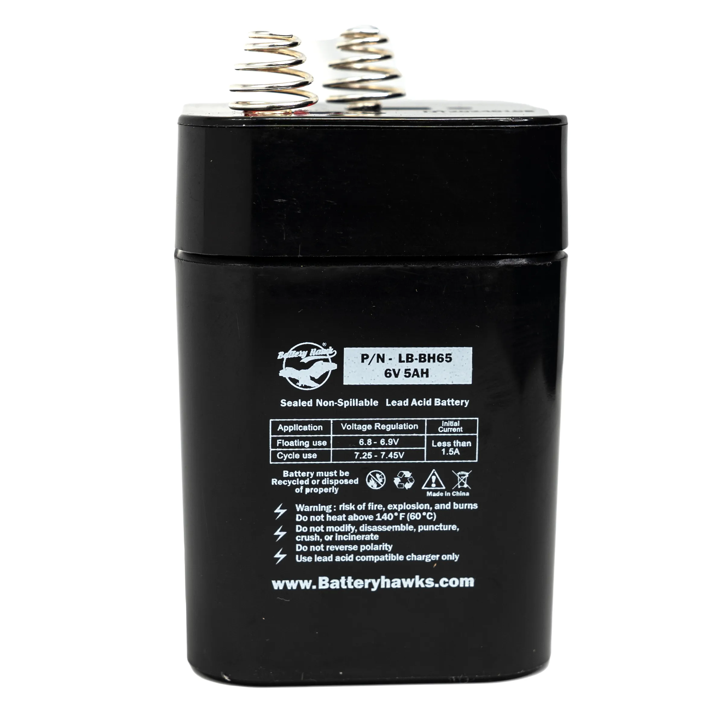 1209 (509) 6 Volt Lantern Battery Flashlight 4R25  6V 5AH SLA Spring Terminal Battery