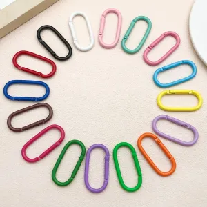 16 Pcs Oval Carabiners Keychain Clip, Cute Track Shape Carabiner Clip, Aluminum Carabiners, Versatile Keychain Clip for Keychains, Water Bottle Holders, Dog Leashes, and More