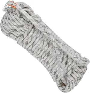 16mm Safety Rope, Professional Nylon Safety Rope with Carabiner, 10~200m Climbing Harness, for Hiking, Mountaineering, Outdoor Sports, Camping, Caving (Color : White, Size : 16mm x 25m)
