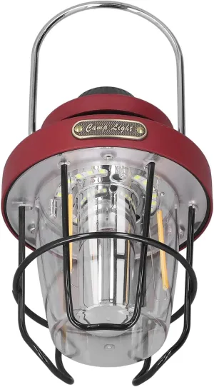 1800mAh USB Camping Lantern, Type C Fast Charging, 5-12H Lighting, Retro Emergency Light, Hangable Tent Lamp with 3 Light Modes, IPX4 for Outdoor with Portable Hook & Power