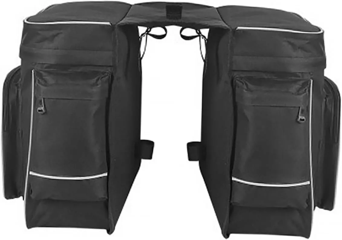 1pc Large Capacity Bike Pannier Bags Double-tail Design for Cycling Wear-resistant Rear Seat Pack Storage for Easy Installation and Removal