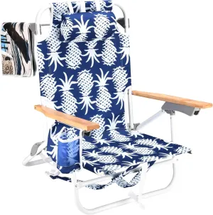 1PCS Backpack Beach Chairs for Adults Beach towel backpack beach chairs for adults 5 position chair with pouch folding lightweight positions back pack 13 inch high Patio Furniture & Accessories