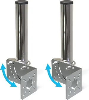 2 PCS 1.5" Diameter Antenna Mount Pole Aluminum Bracket to Wall for Outside Antenna Weather Station 10" Length Antenna Mast Mounting Pole Clamp Adjustable Angle