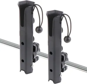 2 Pcs Adjustable Fishing Rod Holder, Spinning Plastic, Pole inserter for Boat Kayak Fishing, Black