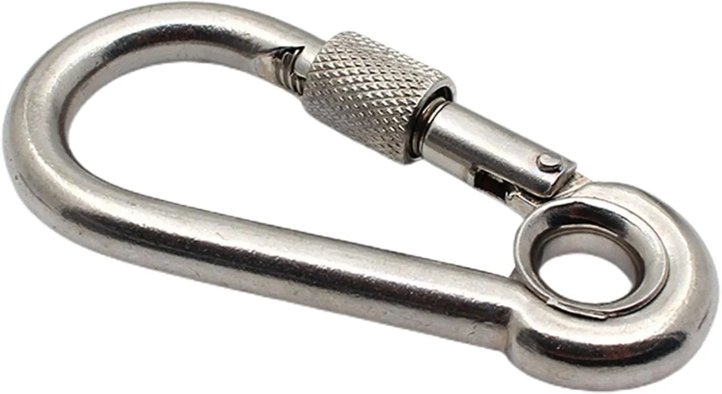 2 Pcs Heavy Duty Carabiner Clips Fastener Hook Screw Gate Buckle Quick Links Lock Rings Hook for Outdoor Camping Hiking