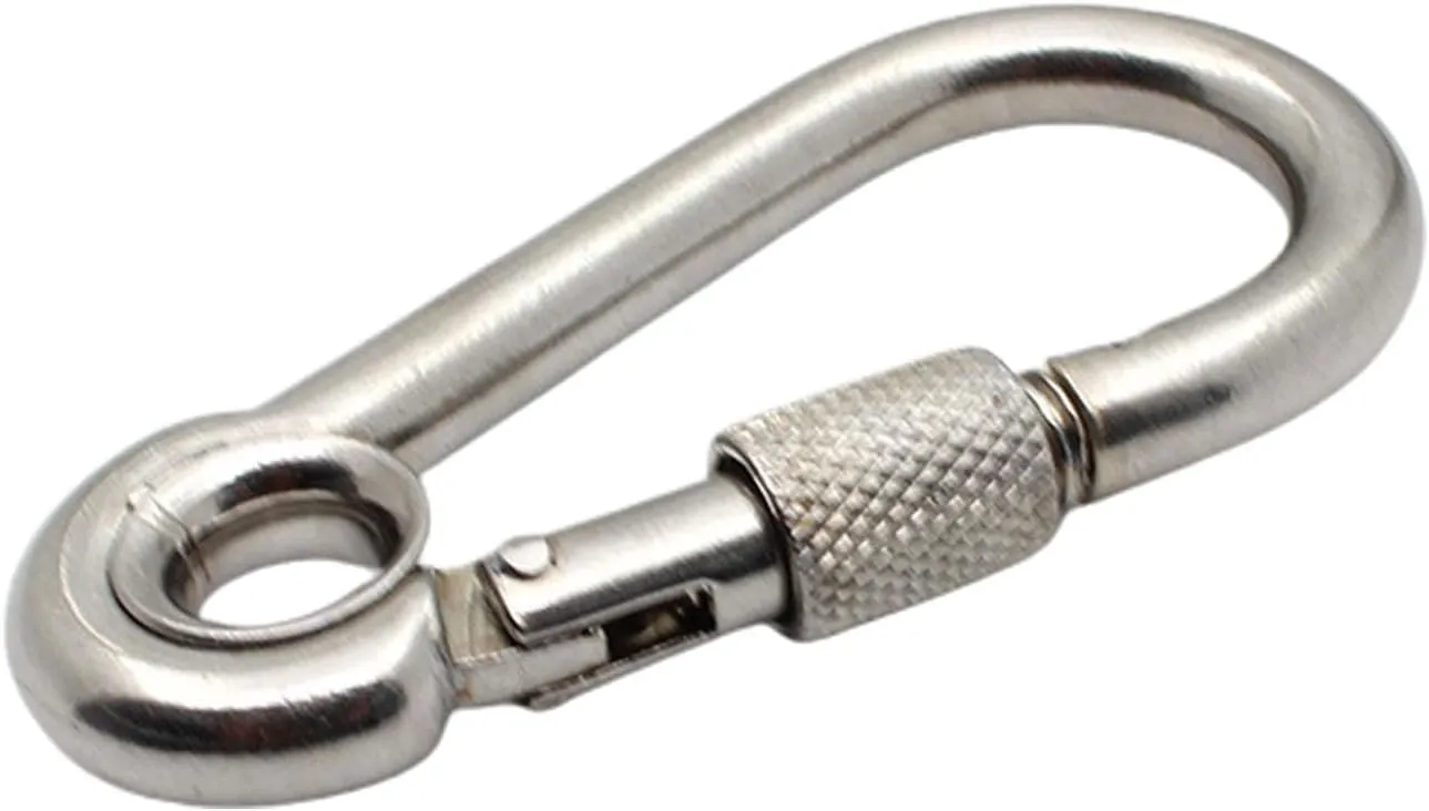2 Pcs Heavy Duty Carabiner Clips Fastener Hook Screw Gate Buckle Quick Links Lock Rings Hook for Outdoor Camping Hiking