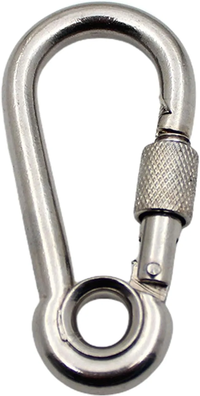2 Pcs Heavy Duty Carabiner Clips Fastener Hook Screw Gate Buckle Quick Links Lock Rings Hook for Outdoor Camping Hiking