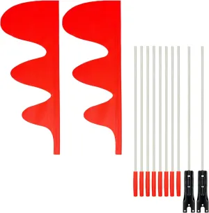 2 Pcs Wave Bike Flag/trike safety flags - High visibility, Kid bike safety flag,Adjustable 6 feet height Tail Shape Flag
