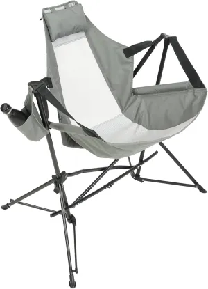 2 Set of Hammock Camping Chair,Folding Portable Rocking Chair, Aluminum Alloy Adjustable Back Swinging Chair with Pillow Cup Holder, Recliner with Carry Bag for Outdoor Travel Lawn Backyard (Gray)