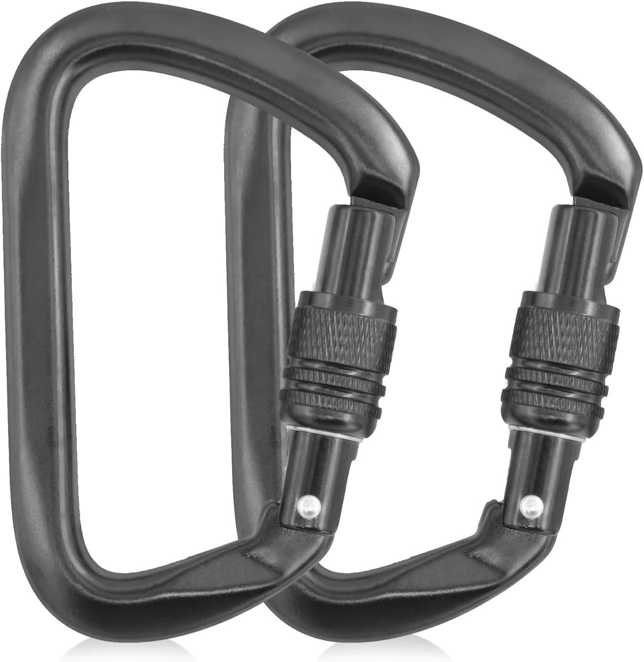 26KN D-Shaped Heavy Duty Lock Rock Screw Lock Climbing Carabiner Manual Lock for Rock Climbing Hammocks Dog Leash Travel Hiking