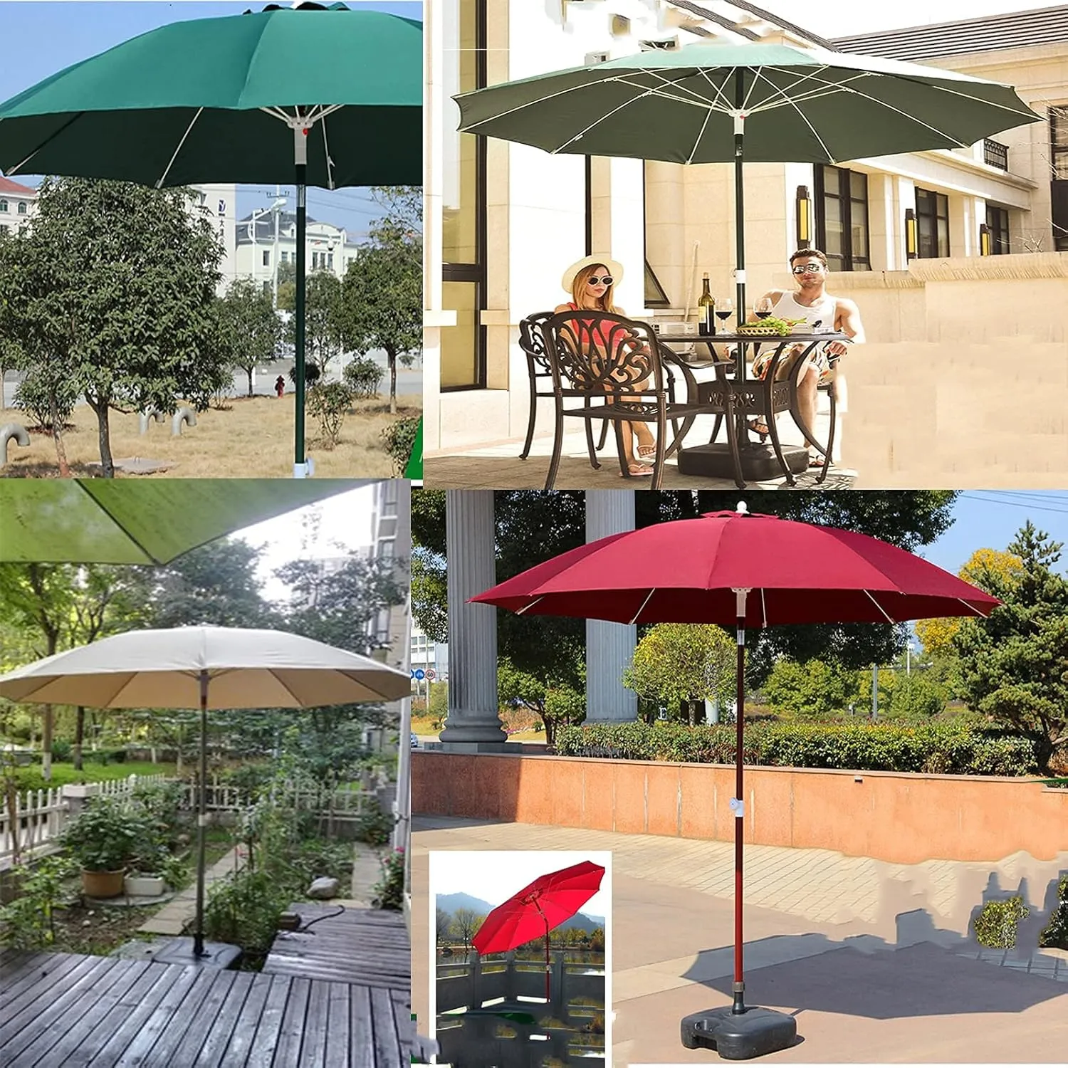 2.7M Aluminum Parasol, Tiltable Outdoor Parasol, Wind-resistant Courtyard Umbrella, UV-resistant Beach Umbrella, Used In Villas, Balconies, Gardens, Without Base