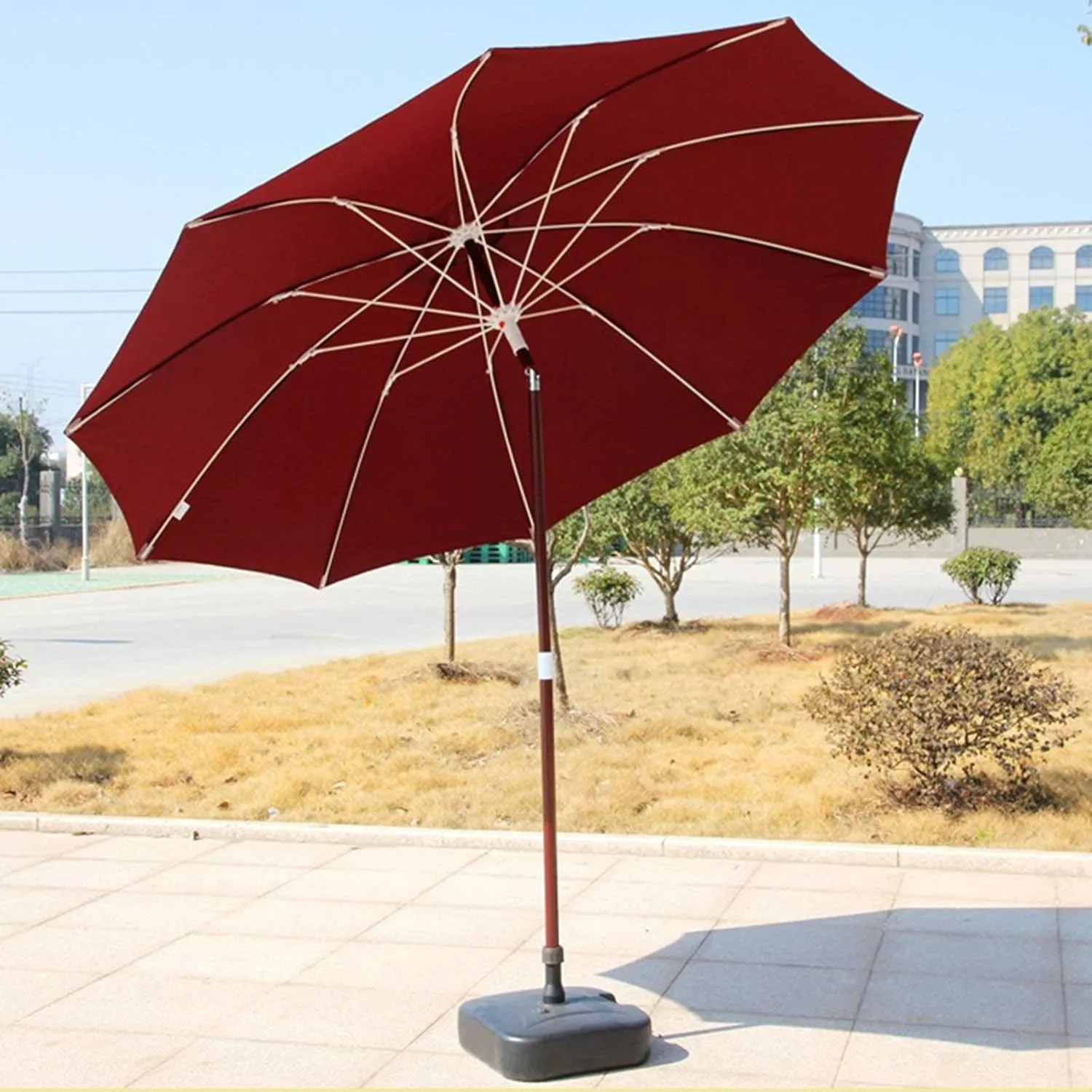 2.7M Aluminum Parasol, Tiltable Outdoor Parasol, Wind-resistant Courtyard Umbrella, UV-resistant Beach Umbrella, Used In Villas, Balconies, Gardens, Without Base