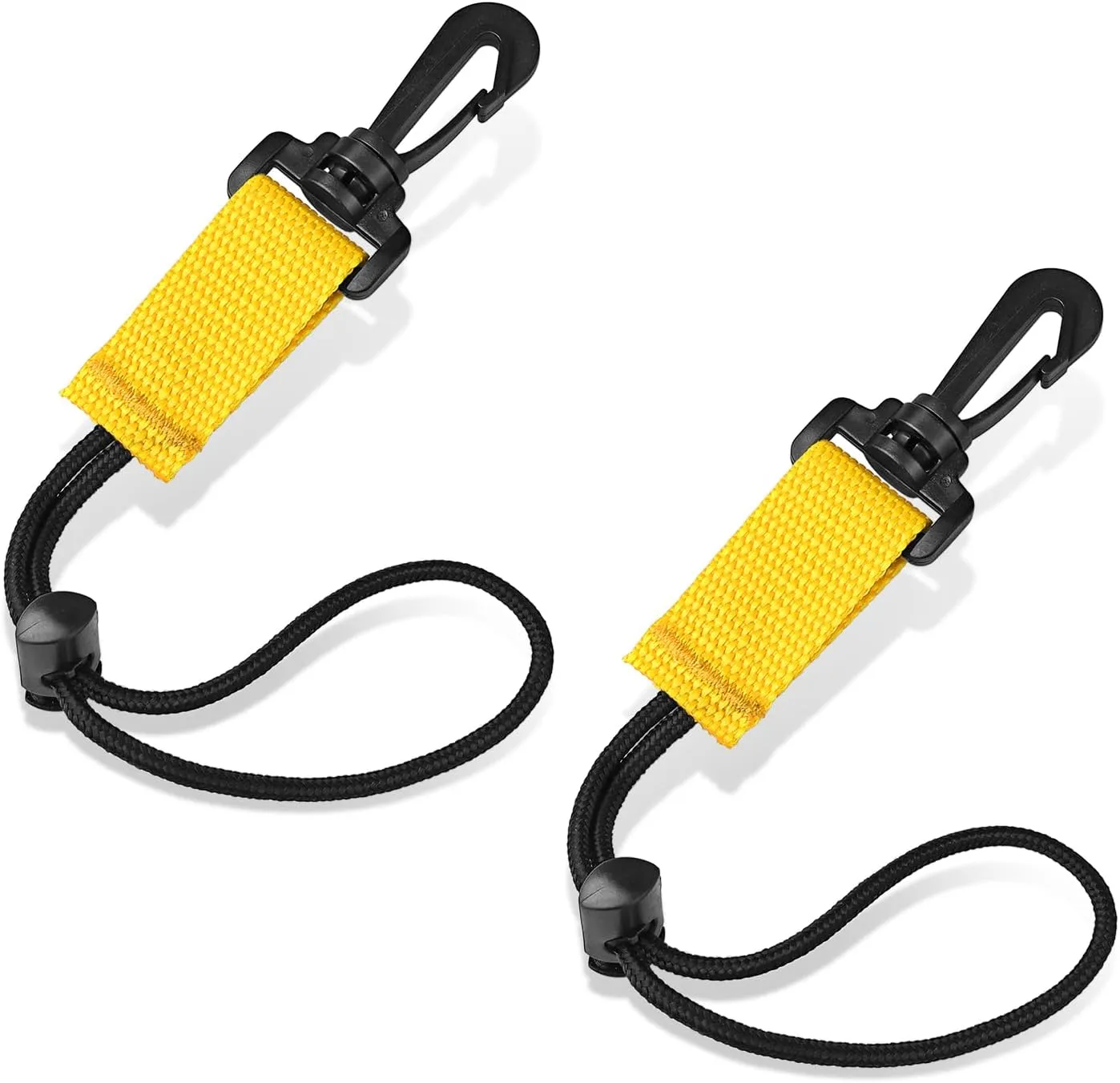 2Pack Scuba Diving Lanyard Clips with Nylon Webbing Strap Adjustable Cord and Slide Locking Fits for Dive Octo Holder, Secure Camera & Gear Attachment