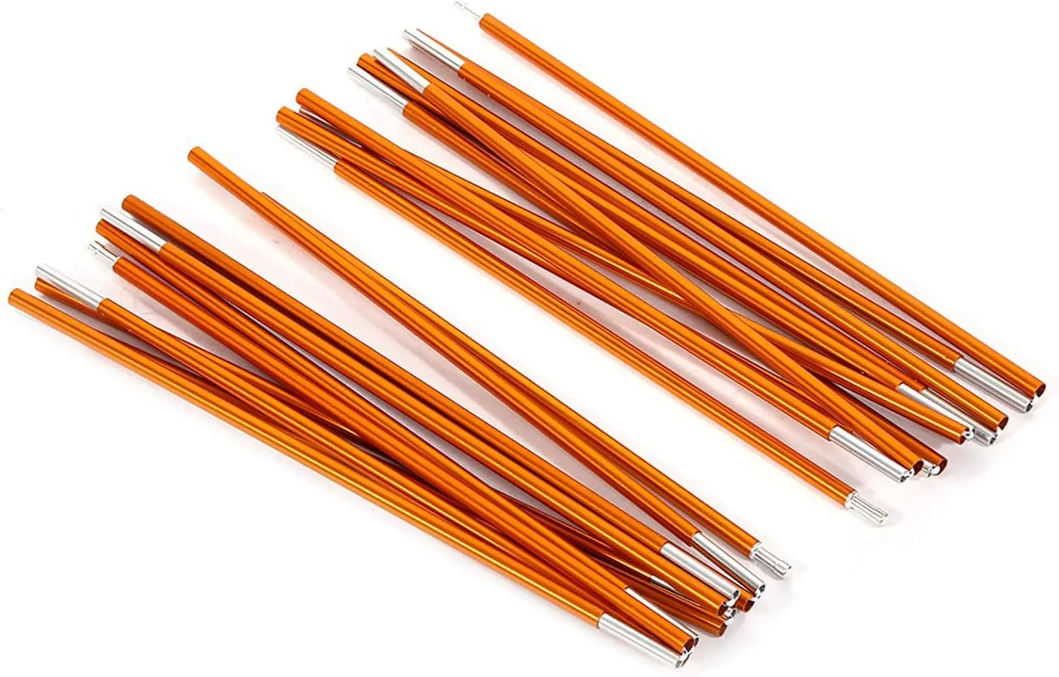 2Pcs Aluminum Alloy Tent Poles, 11-Section 3.6m/11.8ft Camping Tent Support Rods, High Strength Replacement Tent Frames for Backpacking Hiking Travel Outdoor Shelter Setup