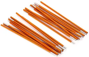 2Pcs Aluminum Alloy Tent Poles, 11-Section 3.6m/11.8ft Camping Tent Support Rods, High Strength Replacement Tent Frames for Backpacking Hiking Travel Outdoor Shelter Setup