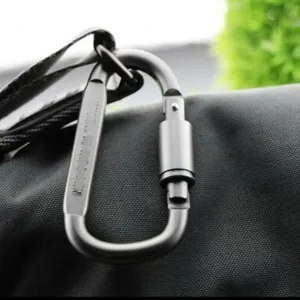 2Pcs D Shaped Aluminum Alloy Carabiner Hook Keychain Carabiner