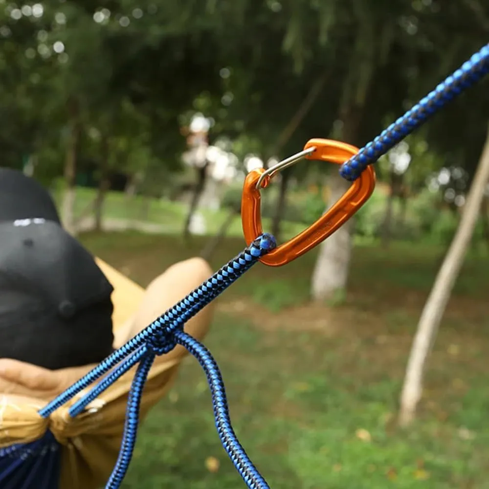 2PCS Durable 12KN D Carabiner Key Aluminum Wire Gate Backpack Camping Hiking Carabiner