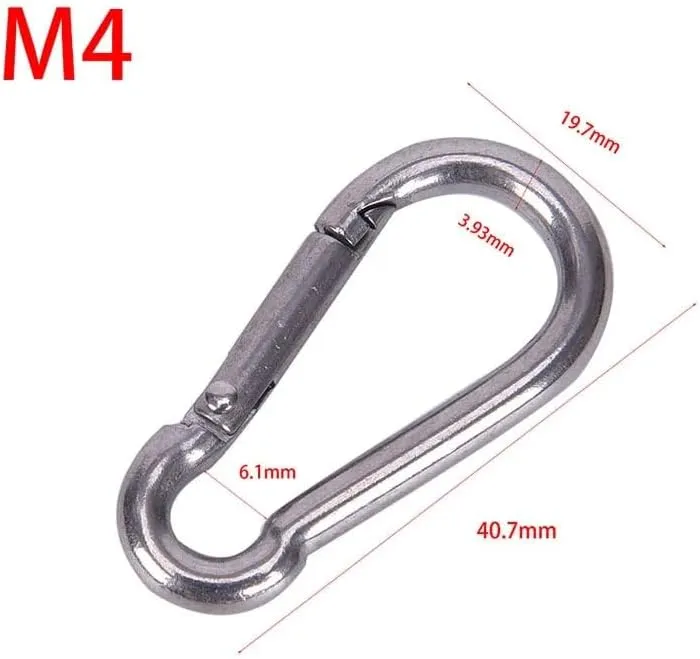 2pcs Stainless Steel M4 M5 M6 M7 M8 Carabiner Carabiner