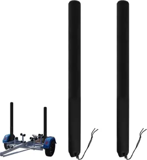 2pcs Trailer Guide Poles Covers, 2.36x47.24in Heavy-Duty Neoprene Marine Guide Pole Cover for Jet Ski Boat Sailboat Trailer(Black)