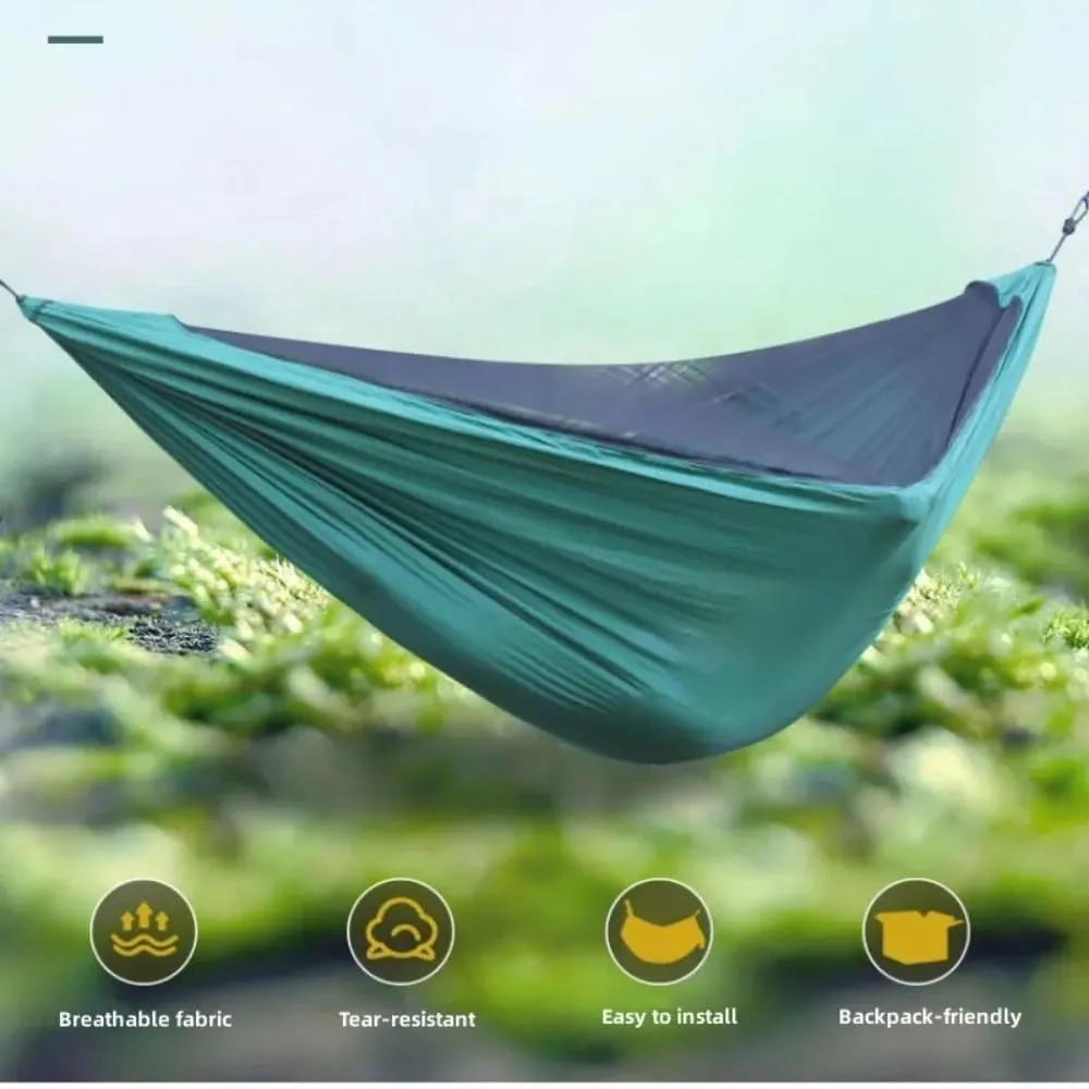 2Person Portable Outdoor Camping Hammock Lightweight Hanging Mosquito Net Hammocks Tree Straps Swing Outdoor Backyard