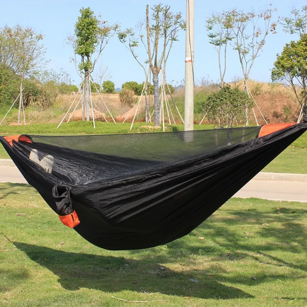 2Person Portable Outdoor Camping Hammock Lightweight Hanging Mosquito Net Hammocks Tree Straps Swing Outdoor Backyard