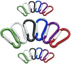 2" Aluminum Locking Carabiner for Home RV Camping Fishing Hiking Traveling Keychain Spring-Loaded Gate Bottle Gourd Shaped 120pcs