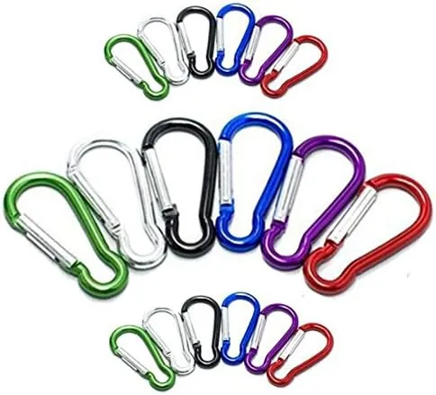 2" Aluminum Locking Carabiner for Home RV Camping Fishing Hiking Traveling Keychain Spring-Loaded Gate Bottle Gourd Shaped 120pcs