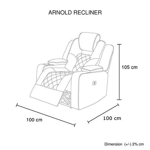 3 1 1 Seater Electric Recliner Stylish Rhino Fabric Black Lounge Armchair with LED Features