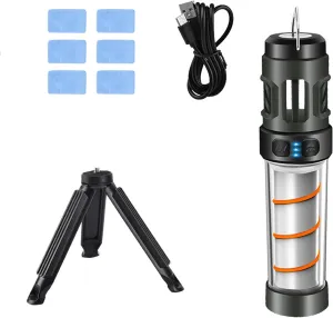 3-in-1Buzz Defense Portable, New Buzzdefense Dual Mode Camping Lantern, with Tripod 3000mAh Powerful Battery, IPX5 Waterproof, Five Adjustable Levels for Outdoor Picnic