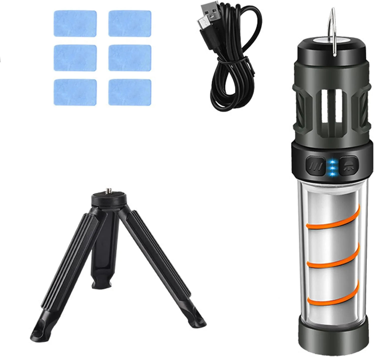 3-in-1Buzz Defense Portable, New Buzzdefense Dual Mode Camping Lantern, with Tripod 3000mAh Powerful Battery, IPX5 Waterproof, Five Adjustable Levels for Outdoor Picnic