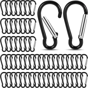 300 Pcs Carabiner Clip, 2" Aluminum Small Carabiner Clip Multi-use Key Chain Hooks Carabiner Keychain Metal D Rings Mini Spring Snap Hook Key Carabiner for Hanging Camping Hiking Traveling Outdoor