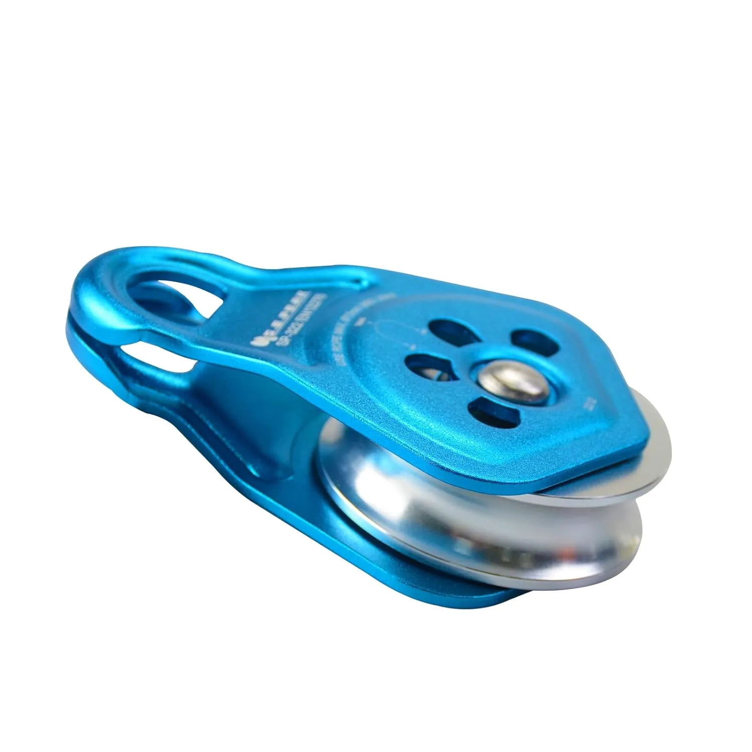 30kN Upgraded Rescue Single Pulley Sheave with Swing Plate,CE High Strength Pulley for Backyard Zipline, Climbing, Rock Rescue Lifting, Hauling, Fit Rope up to 13 mm/Holds Up to 6750lbs,Blue