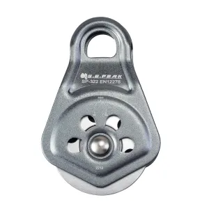 30kN Upgraded Rescue Single Pulley Sheave with Swing Plate,CE High Strength Pulley for Backyard Zipline, Climbing, Rock Rescue Lifting, Hauling, Fit Rope up to 13 mm/Holds Up to 6750lbs,Grey
