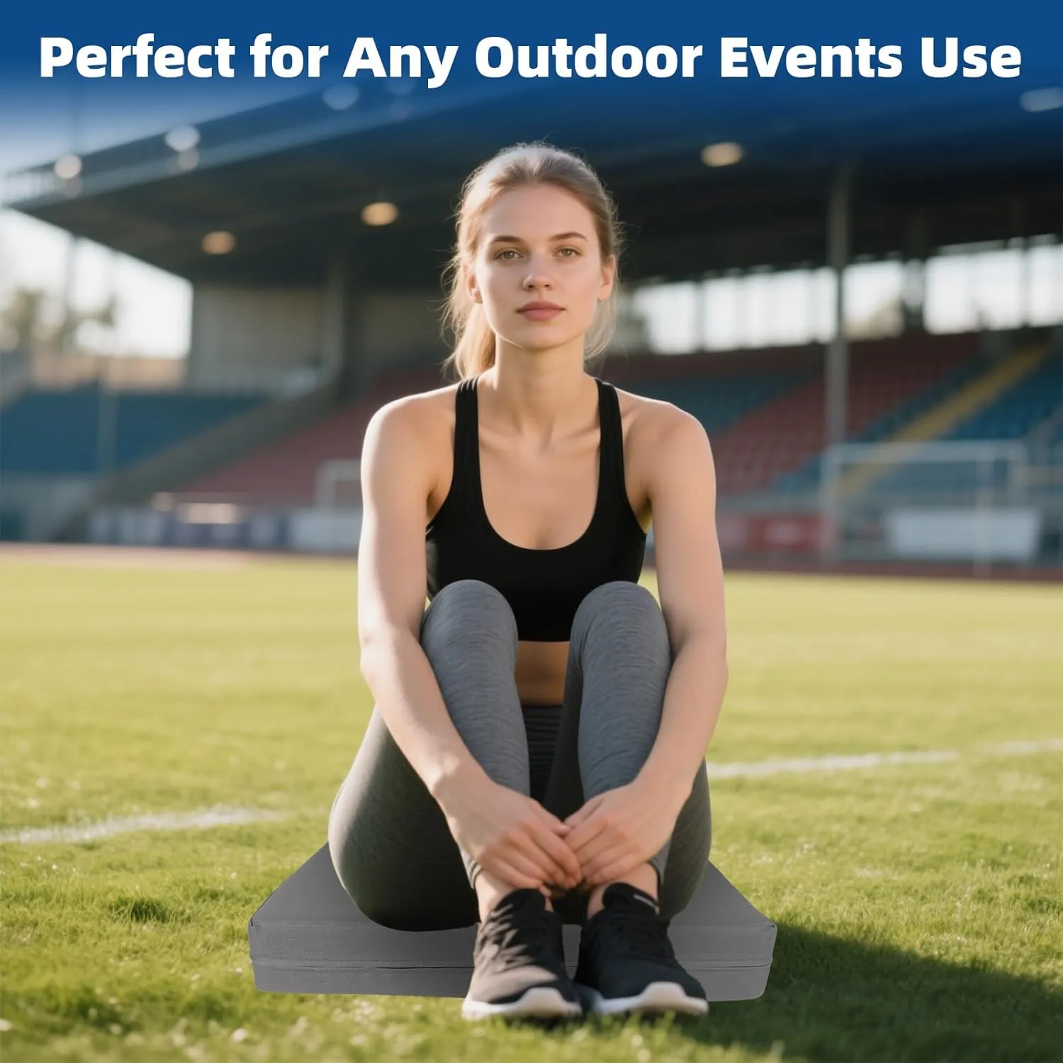 3.15" Thick Stadium Seats for Bleachers Waterproof Portable Bleacher Chairs, Padded Stadium Chair for Adults at Sports Events and Concert, Portable Outdoor Seat Mat