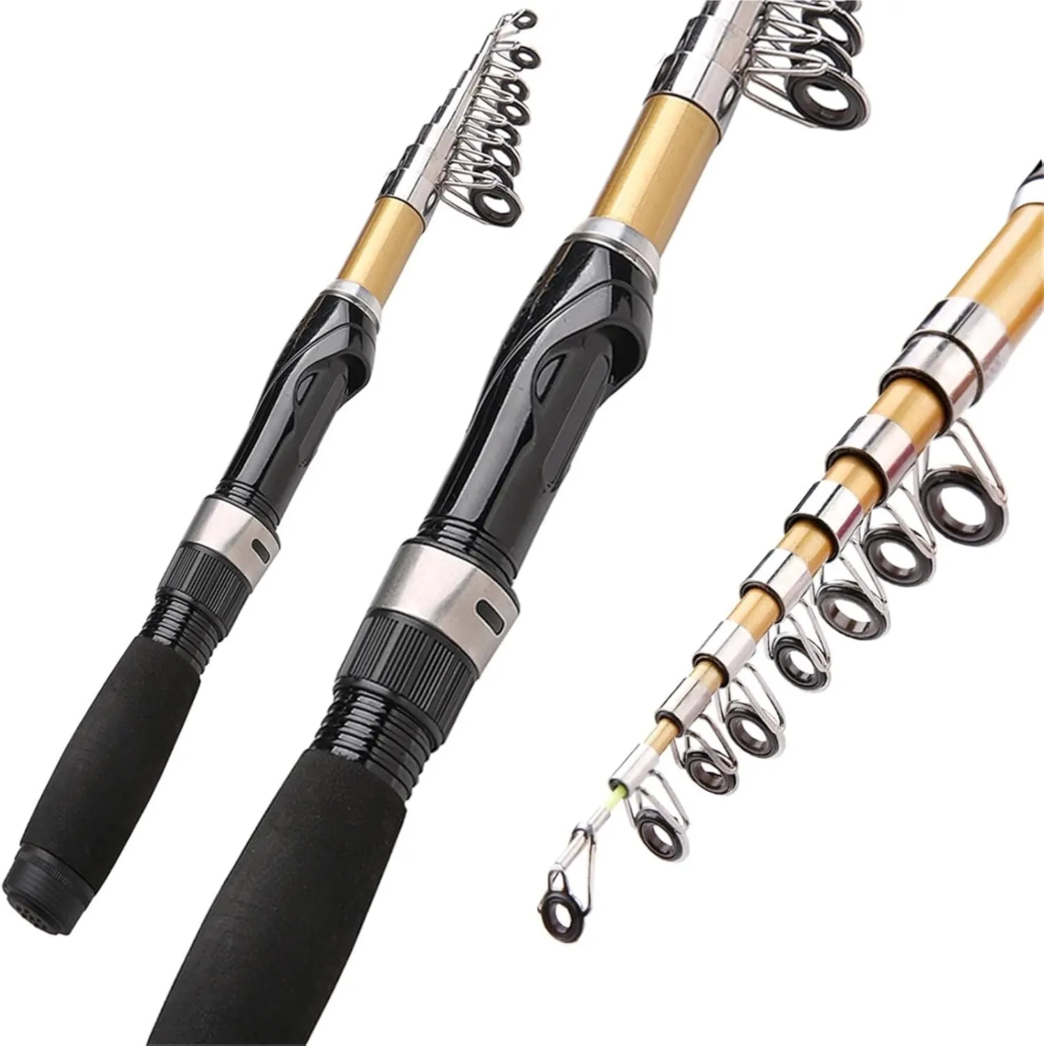 32-36cm Short Pocket Telescopic Fishing Rod Spinning Fly Carp Feeder Carbon Fiber Rock Fishing Pole Pesca 2.1M 1.9M 1.7M 1.5M