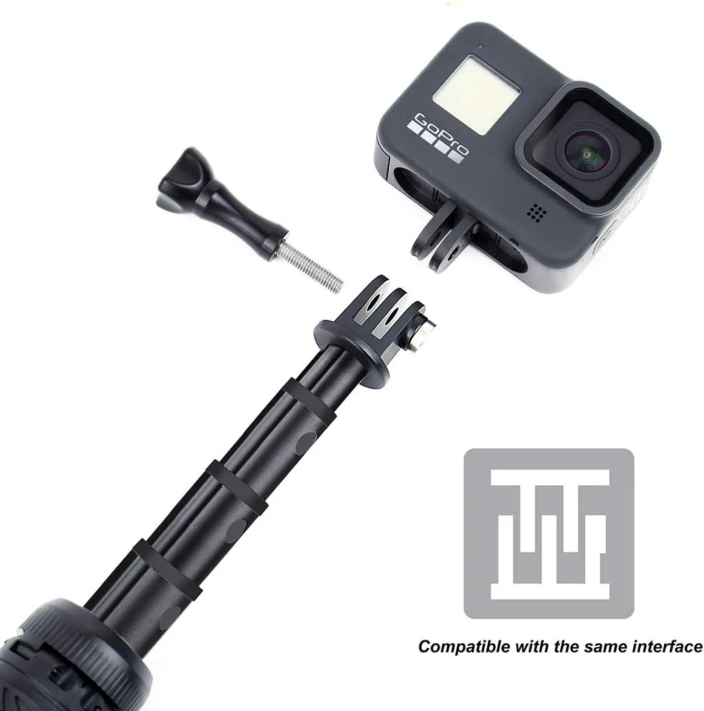 34''Waterproof Selfie Stick Underwater Tripod Pole Hand Grip for Go Pro Hero 13 12 11 10 9 8 7 6 5 4, AKASO,SJCAM,DJI Action 4 5 Cameras(3-in-1: Monopod,Selfie Stick,Tripod Stand)