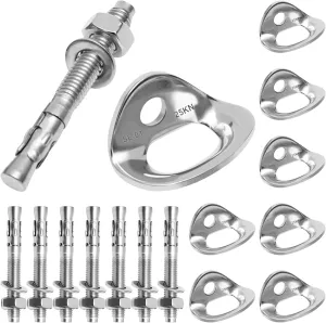 35KN Climbing Bolt Hanger, Stainless Steel Climbing Anchor Bolt Heavy Duty Climbing Anchor Hangers and Bolt Rock Climbing Anchor for Climbing Rappelling Rescue Hammock Installation