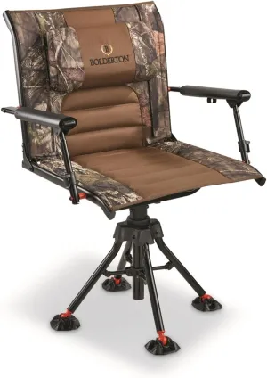 360 Degree Swivel Hunting Blind Chair with Armrests, 300 lbs Capacity, Folding, Lightweight, Portable, Padded Cushion Hunting Seat