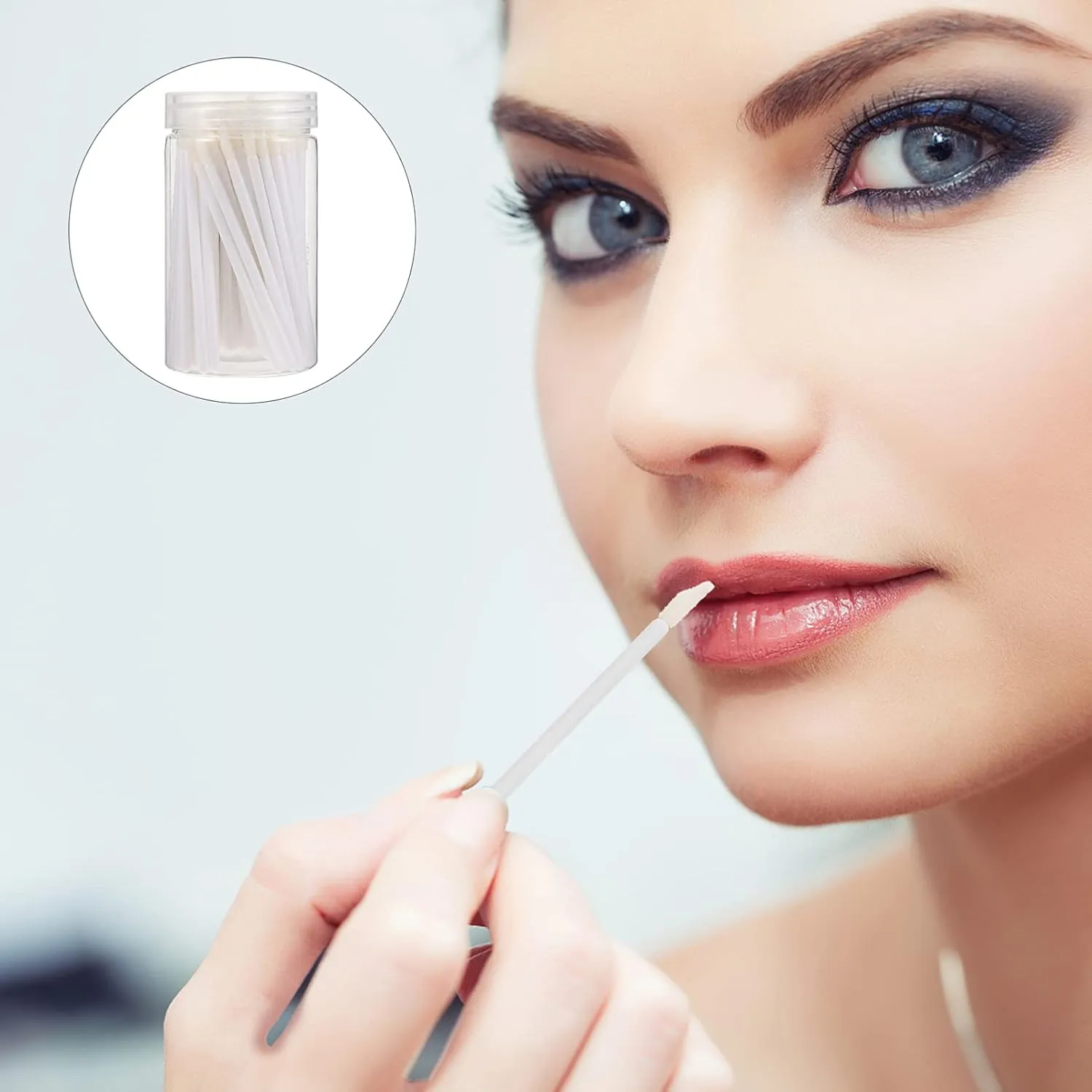 3sets Lip Makeup Brushes Professional Double-ended Lip Brush Applicator Set for Lipstick Gloss 100pcs*3