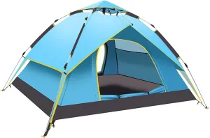 4 Person Instant Pop Up Camping Tent, Easy Set Up Automatic Family Travel Tent, Portable Backpacking Waterproof Windproof Sun Shelter Tent
