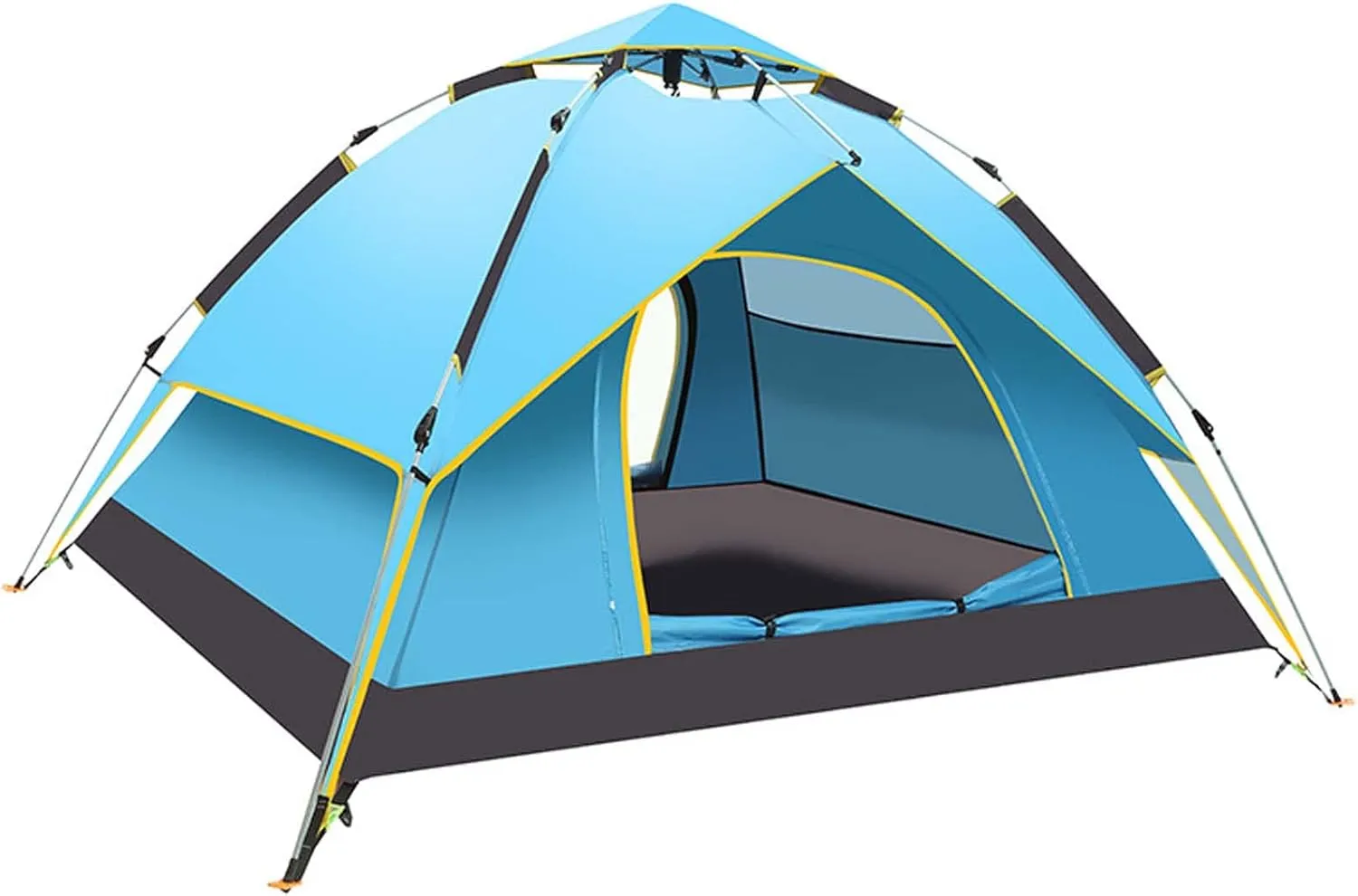 4 Person Instant Pop Up Camping Tent, Easy Set Up Automatic Family Travel Tent, Portable Backpacking Waterproof Windproof Sun Shelter Tent